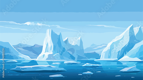 Beautiful panorama with natural arctic glacier and © iclute3