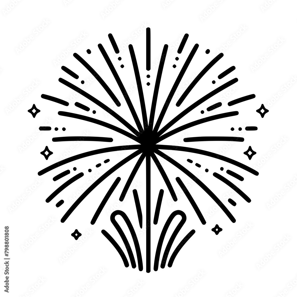 Obraz premium Firework icon, celebration icon, spark icon, party icon, anniversary icon, birthday icon, carnival icon, celebrate icon, festival icon, Christmas icon, event icon, explosion icon, sparkle icon