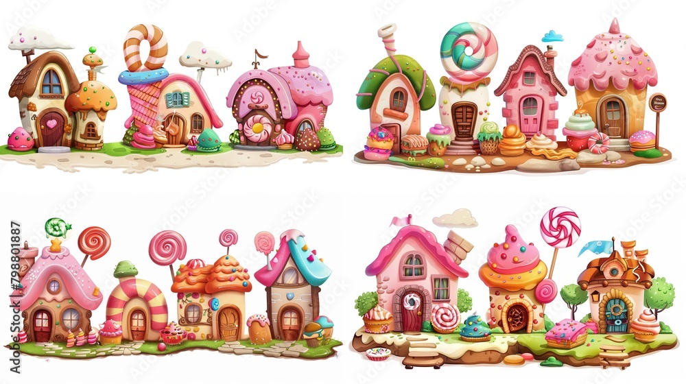 cute fairytale cartoon house clipart isolated on white background, pudding cake hut, Generative Ai
cute fairytale cartoon house clipart isolated on white background, pudding cake hut, Generative Ai
