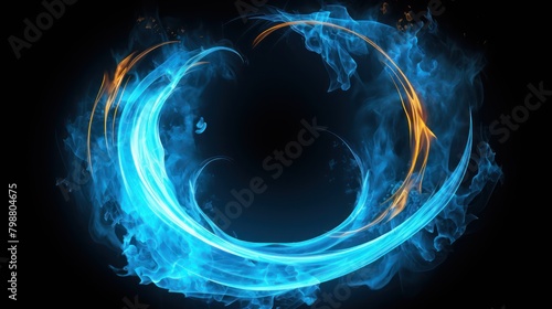 Abstract blue neon flame smoke and plasma effec UHD WALLPAPER