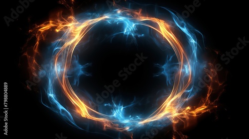 Abstract blue neon flame smoke and plasma effec UHD WALLPAPER photo