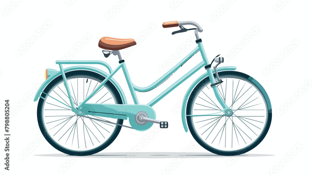 Bicycle in retro style. Modern bike with rack and w