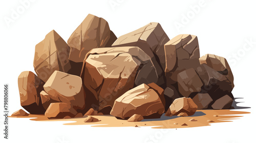 Big solid rocks. Large heavy boulders brown mountai photo