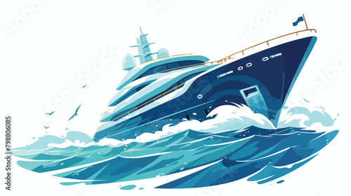 Doodle drawing of luxurious passenger ship liner wa photo
