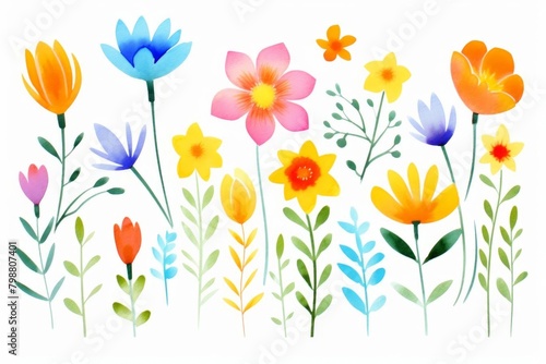 watercolor flowers, vibrant watercolor flowers