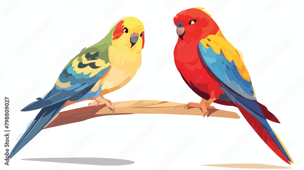 Eastern rosella cute colorful parrot. Exotic tropic