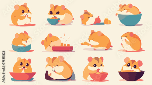 Educational set of hamster and English prepositions