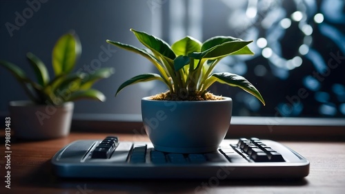 plant on a keyboard 