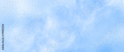 Blue winter vector art background for cover design, cards, flyer, poster, banner. Blur blue glass texture with bokeh. Hand drawn Christmas illustration. Merry Christmas! Frozen glass backdrop. Snow.
