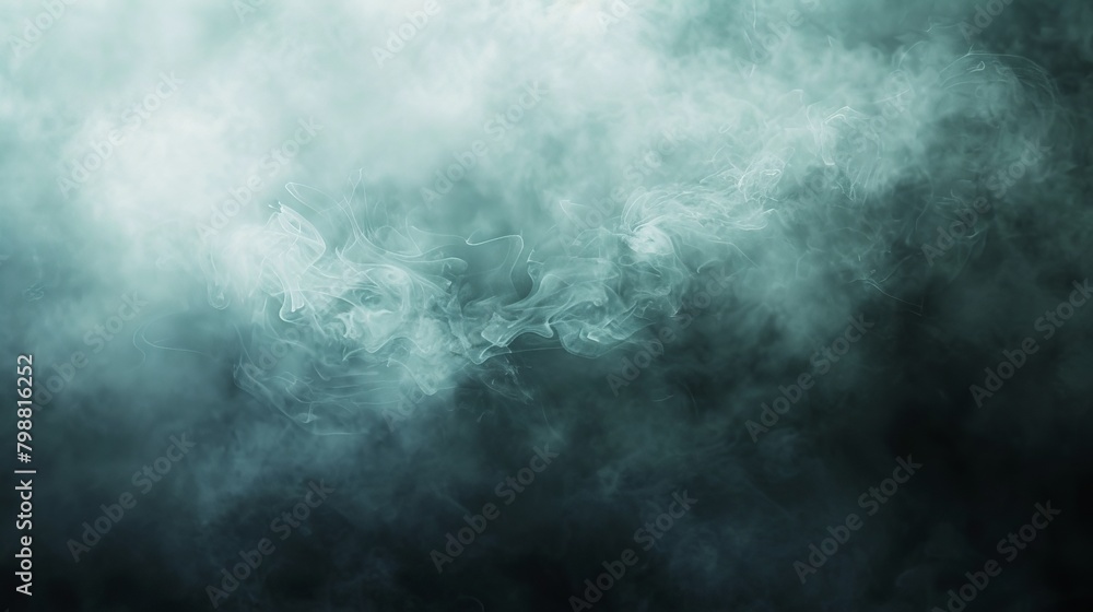 Fototapeta premium A blurry image of smoke with a dark background. The smoke is thick and dense, creating a sense of heaviness and darkness. The image evokes a feeling of unease and discomfort