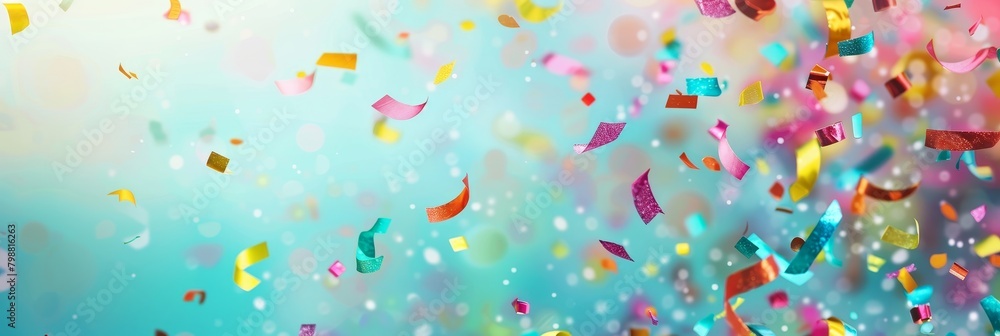 A colorful explosion of confetti is falling from the sky. The confetti is in various colors and sizes, creating a festive and celebratory atmosphere. The scene is likely from a party or event A colorful explosion of confetti is falling from the sky. The confetti is in various colors and sizes, creating a festive and celebratory atmosphere. The scene is likely from a party or event