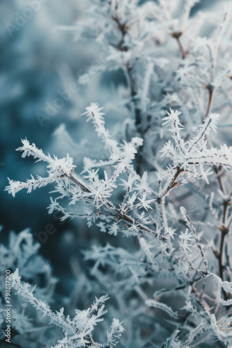 Textured intricate frost patterns and icy formations, offer a chilly and wintery backdrop, perfect for conveying coziness and seasonal charm in holiday-themed branding. © grey