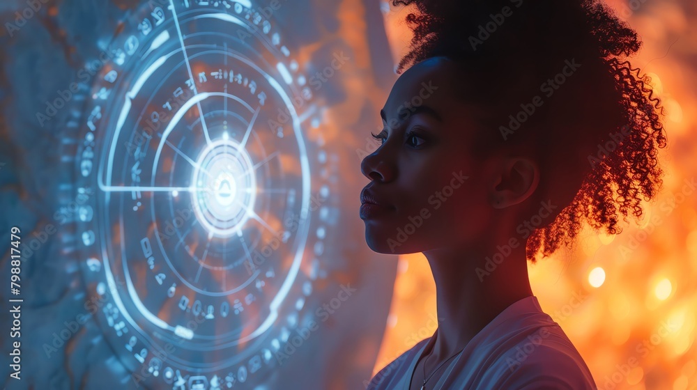 Show Connection to a Higher Power through AI and the Internet of Things, imagining spiritual practices enhanced by interconnected devices