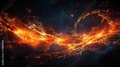 Abstract particle Circular Flame Shockwave effect UHD WALLPAPER