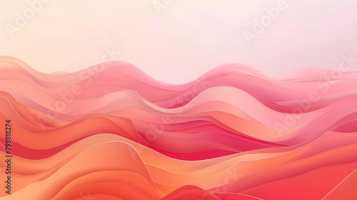 Soft Coral Minimal Wave Vector Background with Elegant Design.