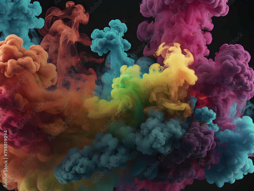 colorful smoke