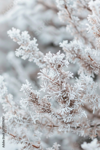 Textured intricate frost patterns and icy formations, offer a chilly and wintery backdrop, perfect for conveying coziness and seasonal charm in holiday-themed branding. © grey