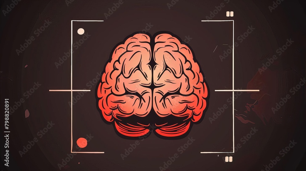 Brain scan, MRI or CT scan image showing brain injury - obrazy, fototapety, plakaty 