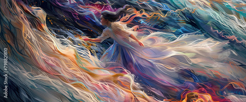 Liquid ribbons of color flow like silk, wrapping the world in a cocoon of beauty. photo