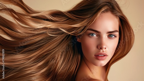 Lustrous Locks:Beauty Salon's Long Hair Melting Services generative ai