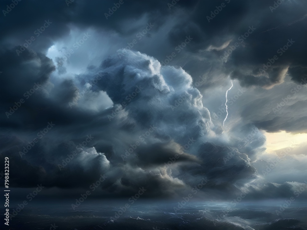 Obraz premium Stormy clouds background - highly detailed weather scenario.