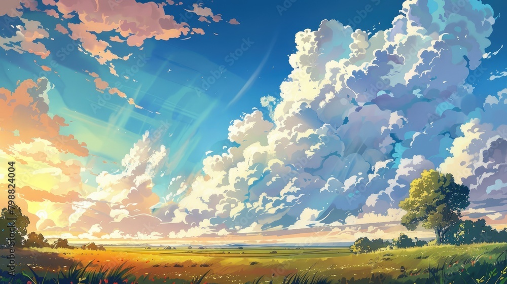 Fototapeta premium Clouds are fading in bright days with a bright sky