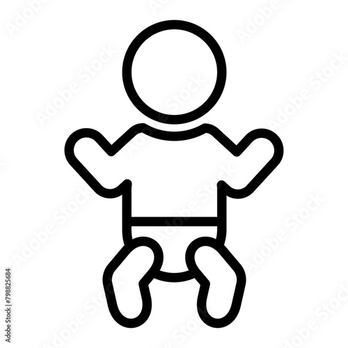 Baby icon. Toddler symbol. Child vector illustration. Newborn with diaper isolated sign.