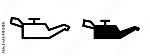 Engine oil icon set. Car maintenance vector symbol. Motor oil check sign isolated.