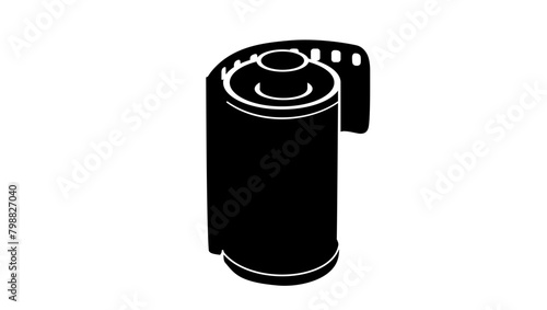 35mm Roll Film, black isolated silhouette