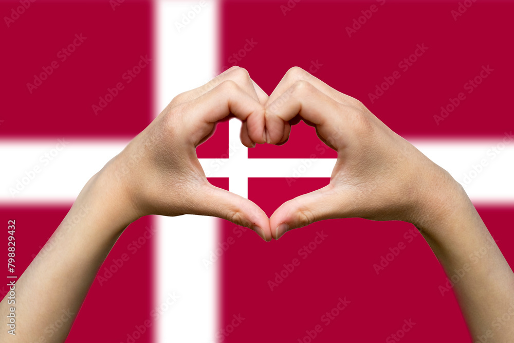 Denmark flag with two hands heart shape, vector design, support or donate to Denmark, express love Denmark flag with two hands heart shape, vector design, support or donate to Denmark, express love