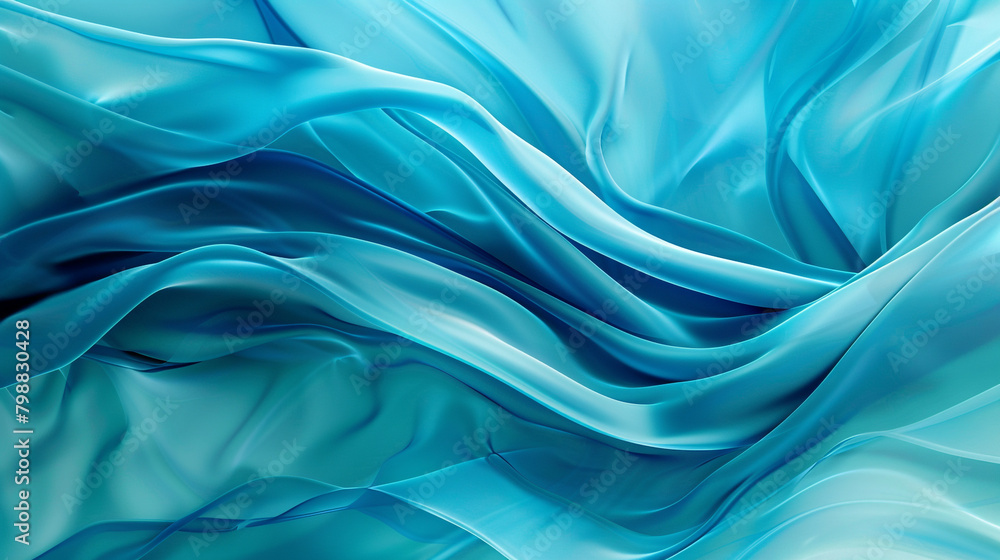 Turquoise Blue Background with Smooth, Wavy Fluid Design Turquoise Blue Background with Smooth, Wavy Fluid Design