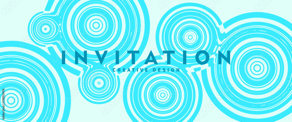 Abstract vintage vector art background with blue circles pattern for poster, design interior, business card, invitation, flyer, cover design, banner, party. Modern fashionable illustration.
