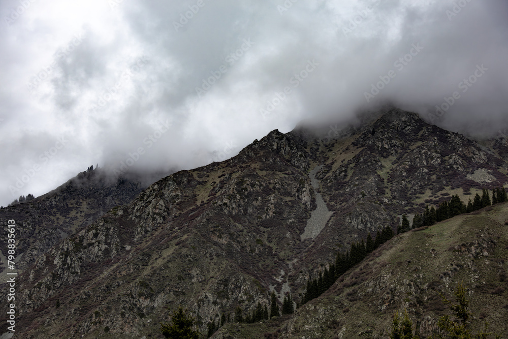 misty mountains, Almaty, Kazakhstan, Alatau Mountains misty mountains, Almaty, Kazakhstan, Alatau Mountains