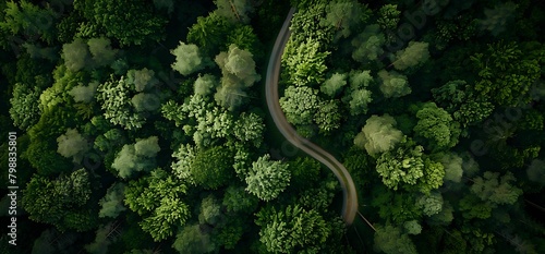 A crooked road in the forest