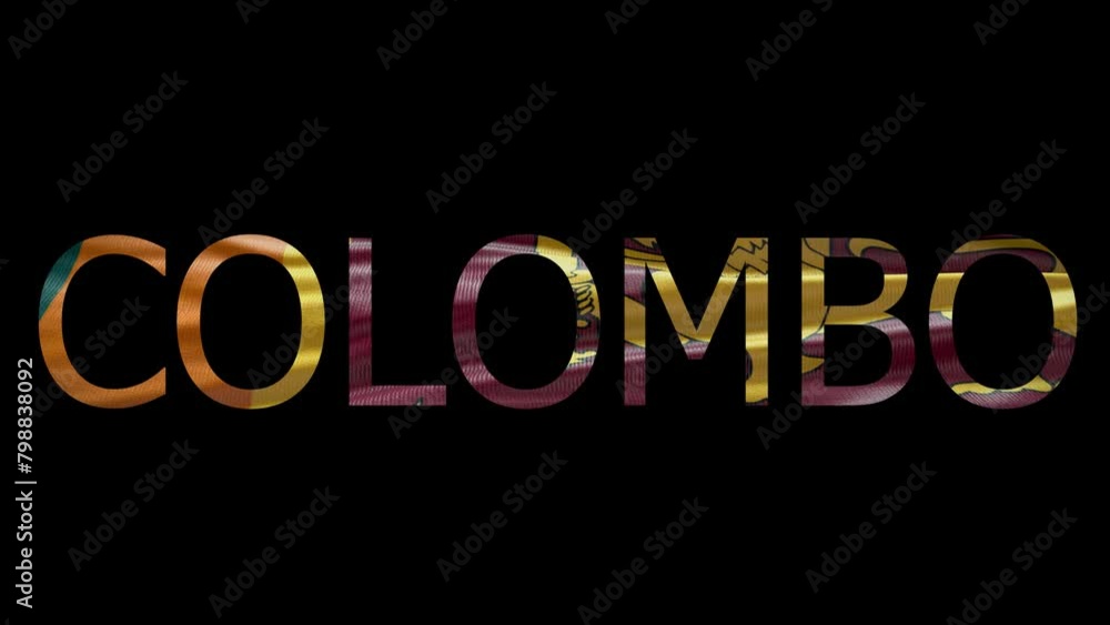 Colombo Name on Transparent Background. Waving Flag Colombo Name on Transparent Background. Waving Flag