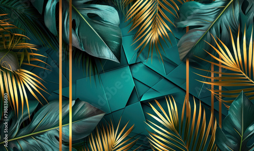 tropical leaves hanging down background wallpaper