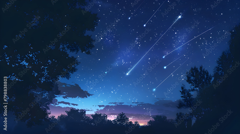 A mesmerizing image of shooting stars in the night sky, perfect for astronomy events or celestial-themed designs. A mesmerizing image of shooting stars in the night sky, perfect for astronomy events or celestial-themed designs.