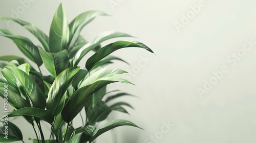 Close-up of lush green leaves of a tropical plant. Perfect for a natural  botanical background.