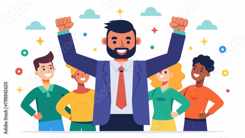 A project manager recognizes and celebrates the diverse strengths of their team highlighting the unique contributions each member brings to the table. Vector illustration