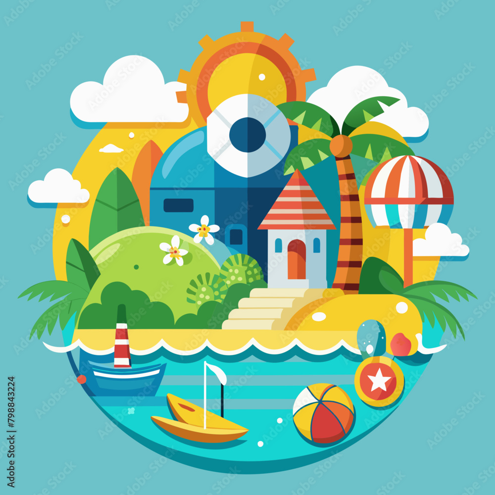 Naklejka premium Beach summer vocation holiday