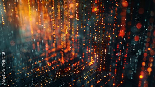 Wallpaper Mural Cascading neon digital encryption codes against a black backdrop Torontodigital.ca