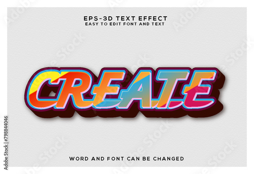 Create editable 3d text effect