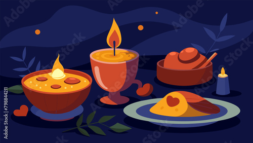 The warmth of a comforting soup and the indulgence of a decadent dessert both enjoyed in the romantic glow of candlelight..
