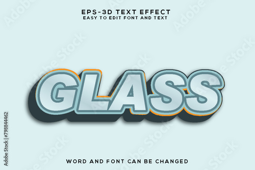 Glass 3d text effect