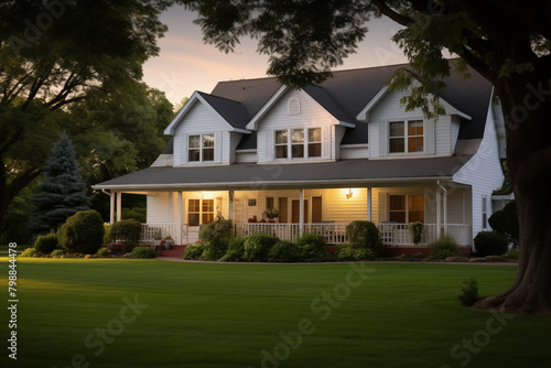 Real estate image of a farmhouse-style home