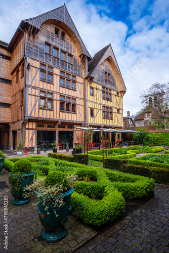 old houses in the city of Troyes, France