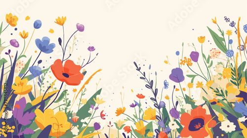 Floral background with wild herbs. Thank you card t