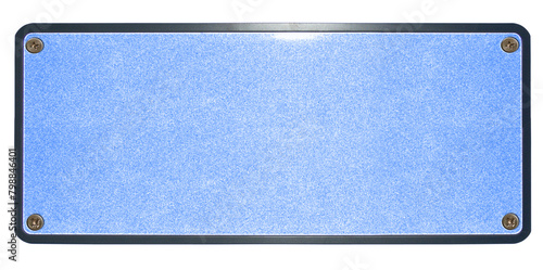 plaque d’immatriculation bleue sur fond blanc  © Unclesam
