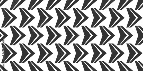 Abstract horizontal double arrows flying sideways  seamless geometric pattern texture  