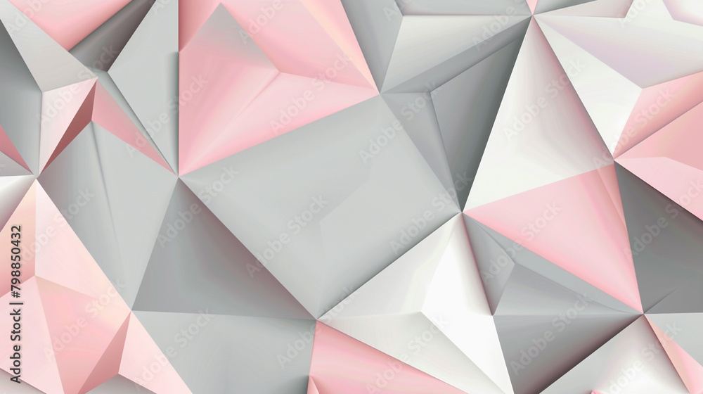 Fototapeta premium Geometric Art in Pearl Grey with Blush Pink Shapes
